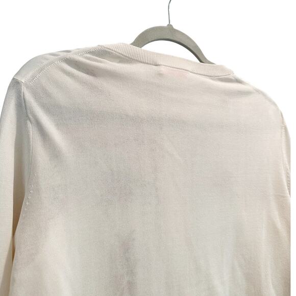 Tory Burch Cream Silk Garden Veil Printed Cardigan Medium - Picture 7 of 11